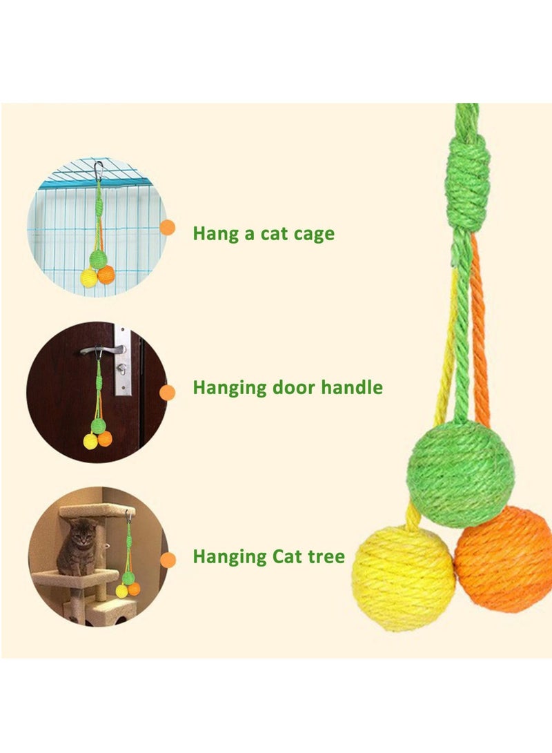 عربست القط الصيد الكرة ، السيزال الصيد الكرة ، الكرة الدوارة التفاعلية القط الصيد لعبة ، لعبة القط المحمولة حوض السيزال حبل الكرة ، تنطبق على القطط والكلاب والقطط والحيوانات الأليفة - Image 5