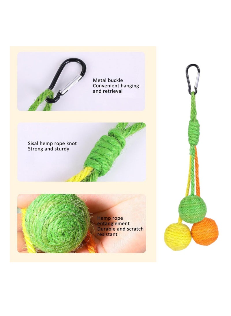 عربست القط الصيد الكرة ، السيزال الصيد الكرة ، الكرة الدوارة التفاعلية القط الصيد لعبة ، لعبة القط المحمولة حوض السيزال حبل الكرة ، تنطبق على القطط والكلاب والقطط والحيوانات الأليفة - Image 2