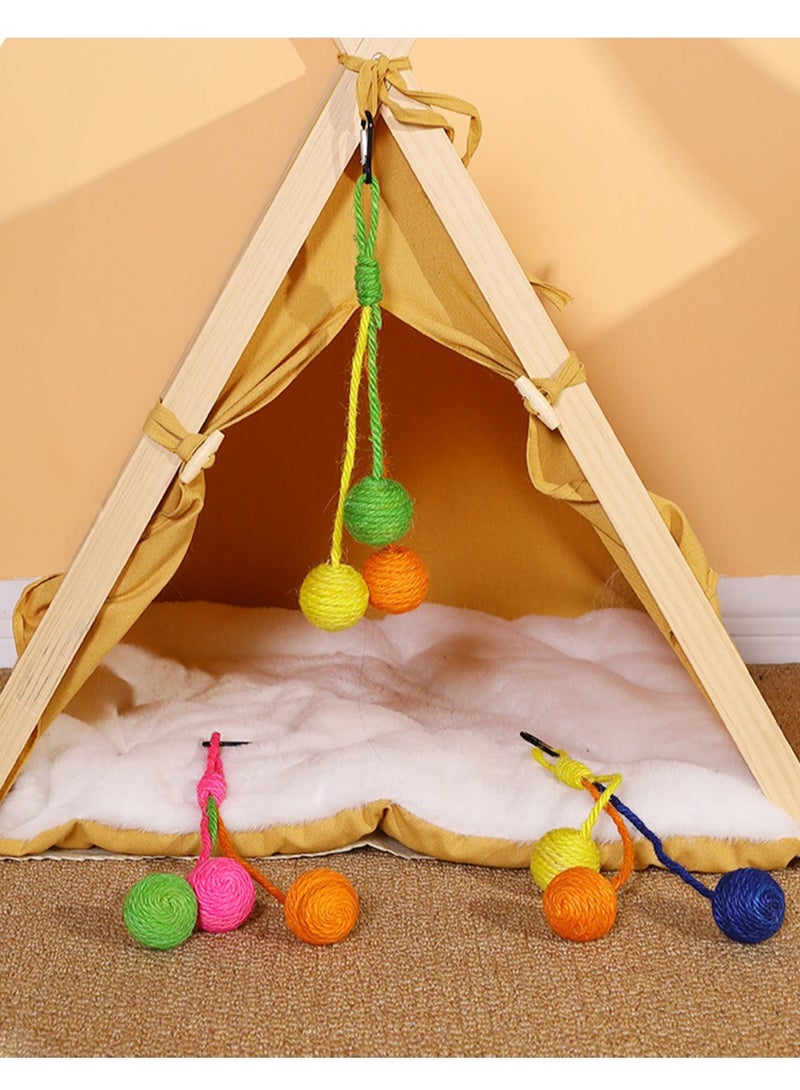 عربست القط الصيد الكرة ، السيزال الصيد الكرة ، الكرة الدوارة التفاعلية القط الصيد لعبة ، لعبة القط المحمولة حوض السيزال حبل الكرة ، تنطبق على القطط والكلاب والقطط والحيوانات الأليفة - Image 3