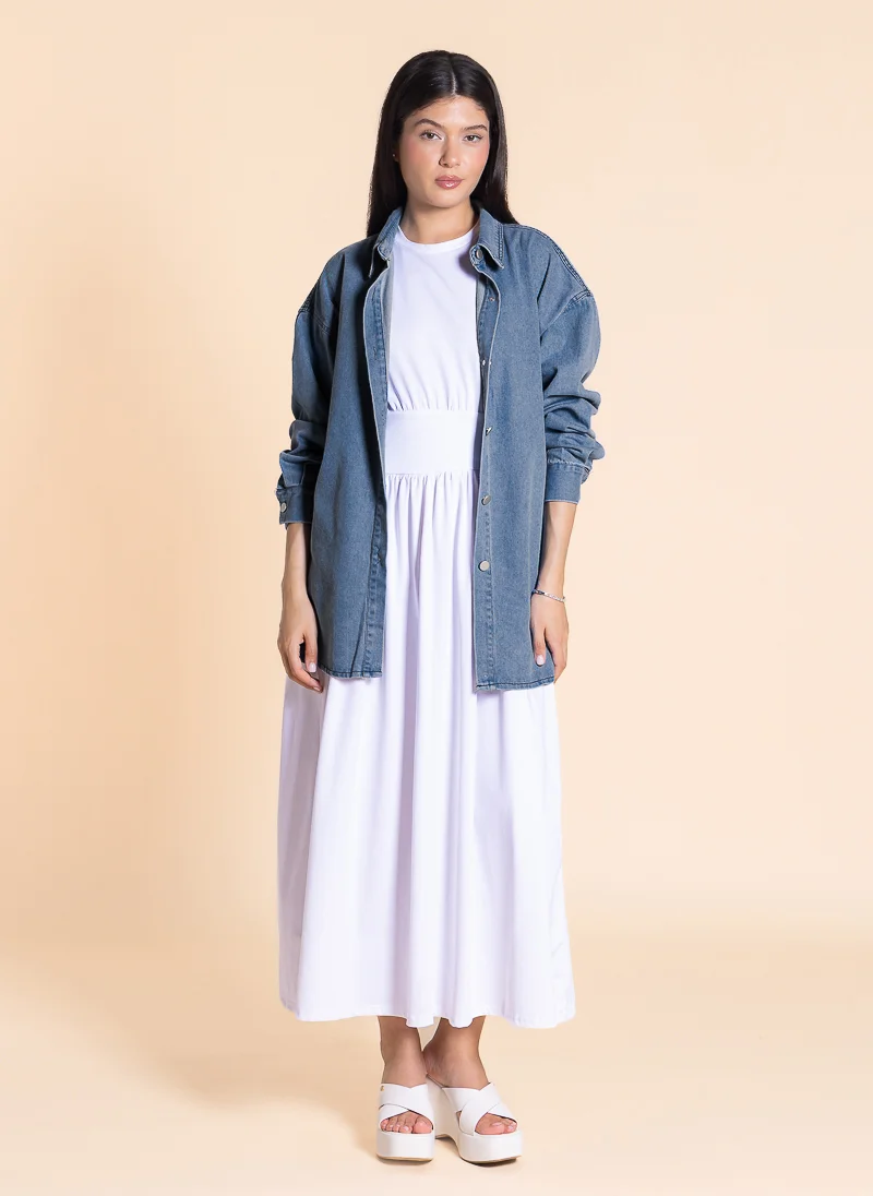 شايبس White Tiered Maxi Dress