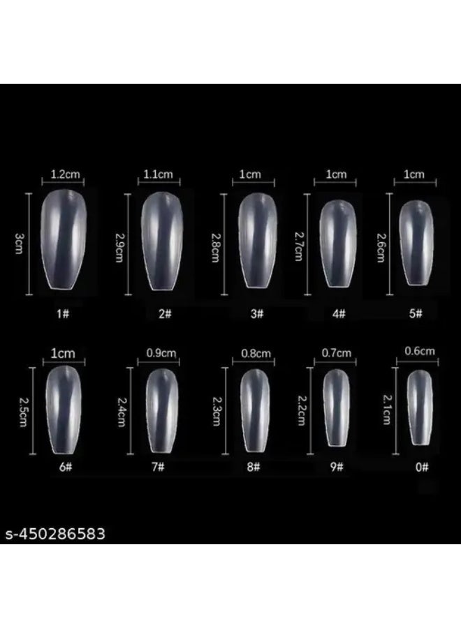 Press on Nails 500 pcs French Transparent Square Press-on Nail Tips Hot Girl False Acrylic Press on Nails - Image 3