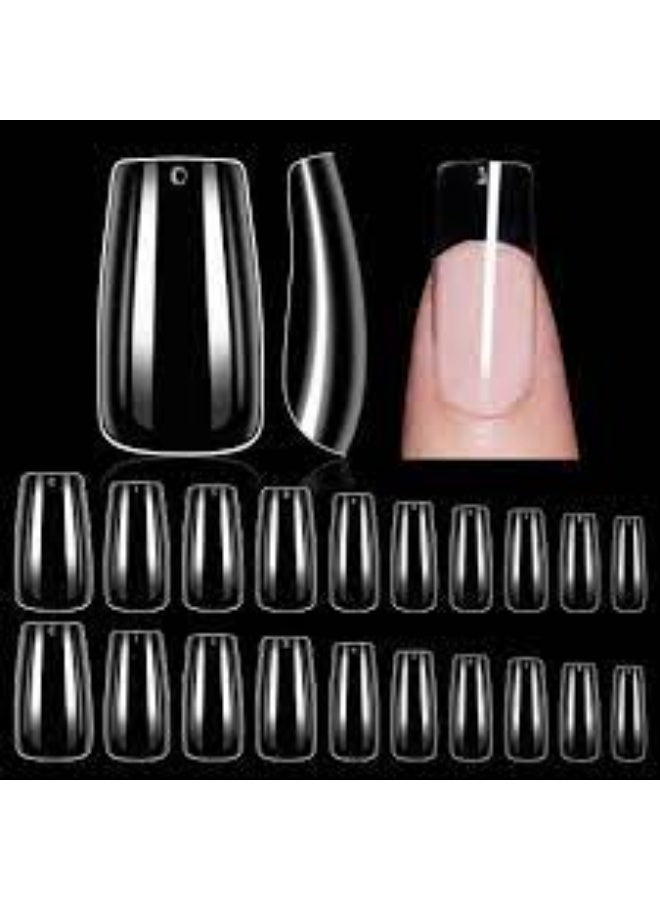 Press on Nails 500 pcs French Transparent Square Press-on Nail Tips Hot Girl False Acrylic Press on Nails - Image 2
