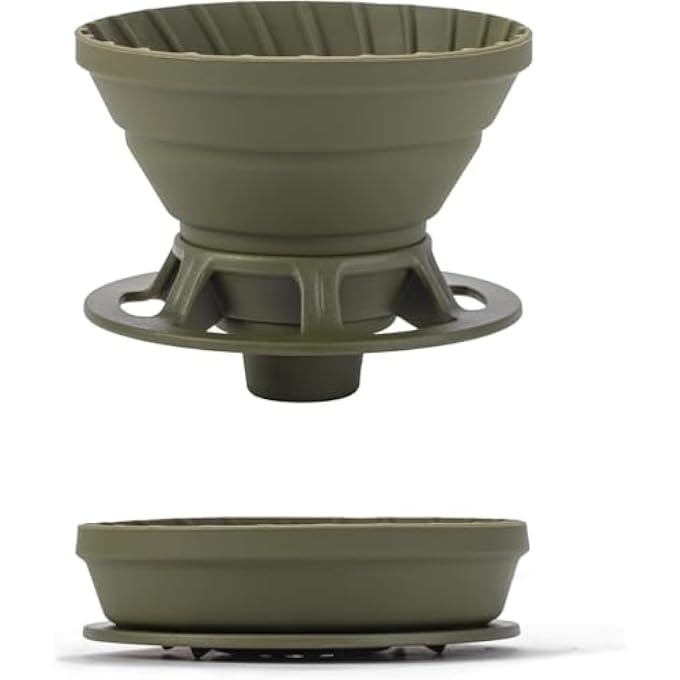 SWIUKPHE Collapsible Coffee Dripper Silicone Reusable Pour Over Coffee Maker Pour Over Coffee Dripper For Camping Business Trip HomeOffice Single Clever Coffee Dripper Green 12 Cup - Image 1