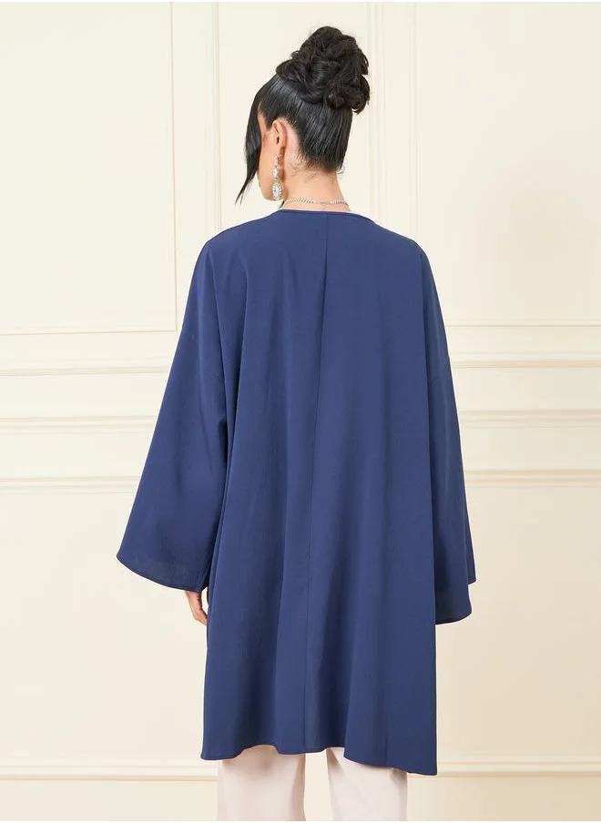 Styli Oversized Textured Longline Midi Length Kimono