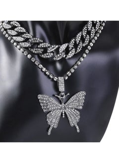 Generic Butterfly Necklace With Diamond For Women  - Image 2