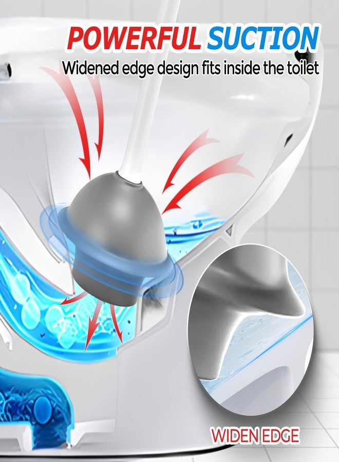 FORASTO Toilet Plunger with Holder,Plungers for Bathroom with Holder,Heavy Duty Plunger with Cover,Bathroom Decor，Bathroom Accessories，Toilet Bowl Cleaners,Pearl White - Image 3
