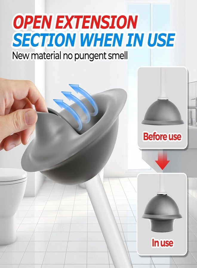 FORASTO Toilet Plunger with Holder,Plungers for Bathroom with Holder,Heavy Duty Plunger with Cover,Bathroom Decor，Bathroom Accessories，Toilet Bowl Cleaners,Pearl White - Image 4