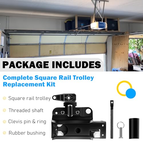 Camoo 41C5141-1 & 41C5141-2 Garage Door Opener Trolley Assembly, Compatible with Chamberlain, Craftsman & LiftMaster Square Rail Chain Drive Garage Door openers - Image 3