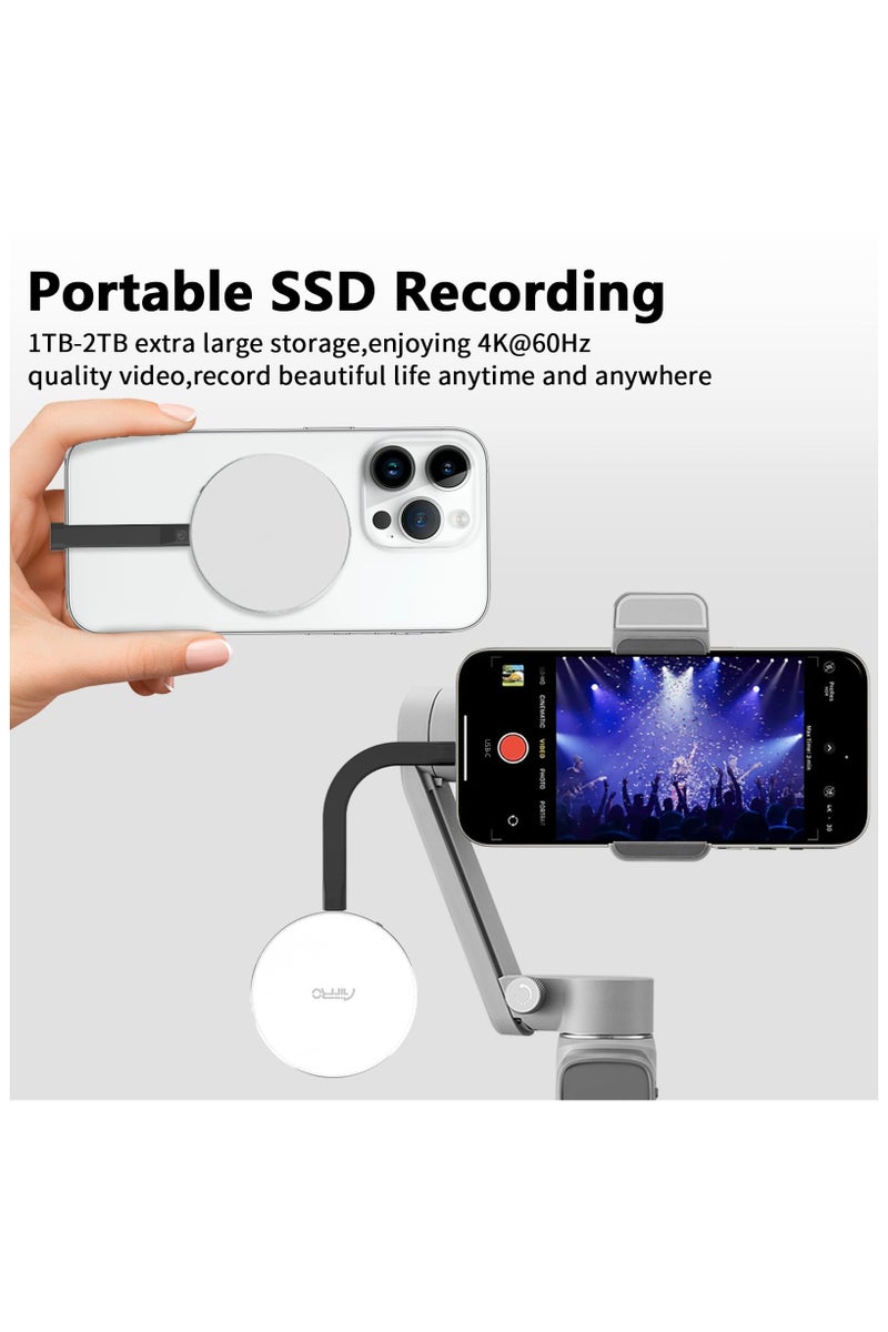 Aiffro P10 Magnetic Portable Solid State Drive, MagSafe Compatible, Type-C, Up To 2000MB/S (Silver, 1TB) - Image 5