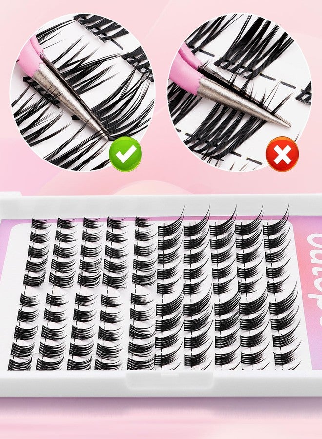 outopen Manga Lash Clusters Fox Eye Lashes DIY Lash Extension Kit Left & Right C Curl Lash Clusters Natural Wispy Fairy Lash Clusters Kit with Lash Bond and Seal Tweezers - Image 5