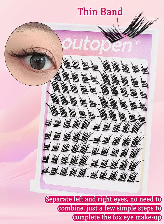 outopen Manga Lash Clusters Fox Eye Lashes DIY Lash Extension Kit Left & Right C Curl Lash Clusters Natural Wispy Fairy Lash Clusters Kit with Lash Bond and Seal Tweezers - Image 4