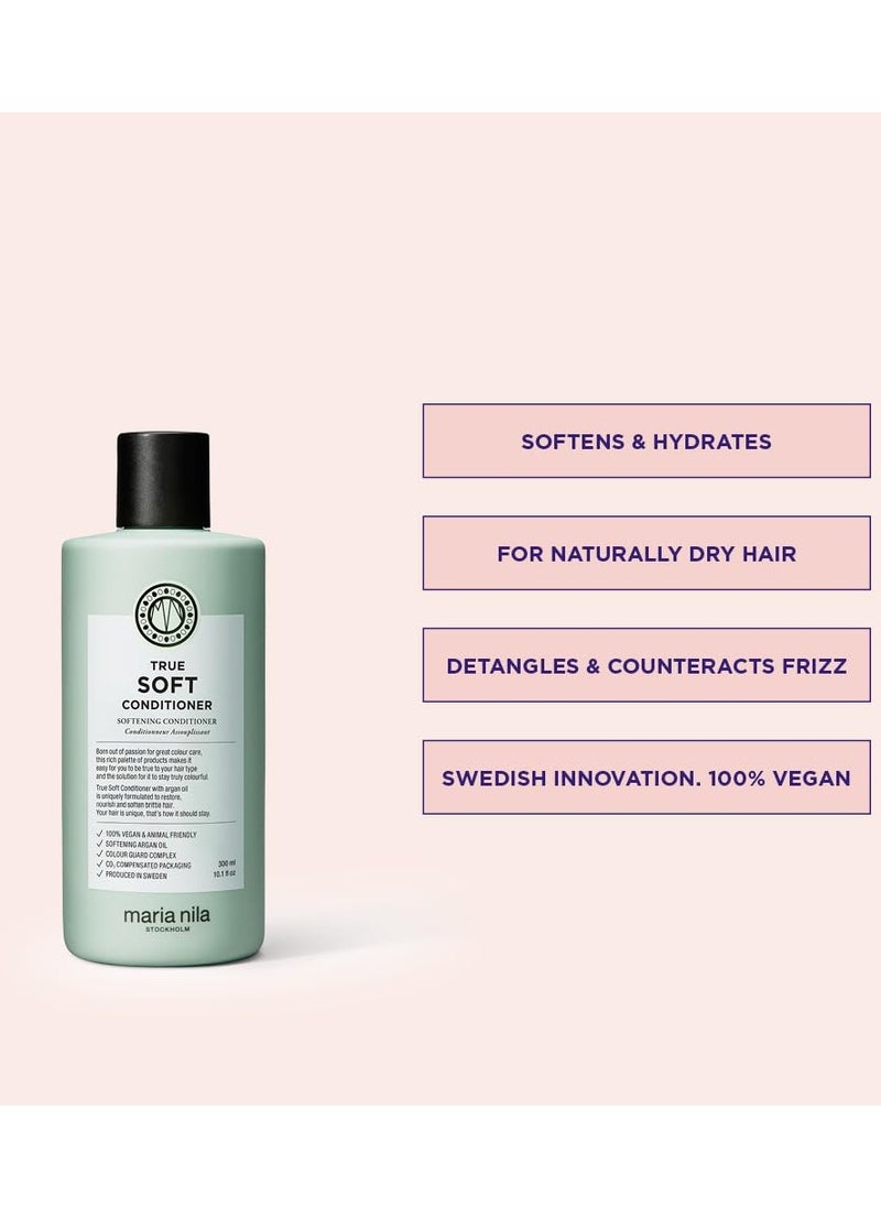 Maria Nila Maria Nila True Soft, Conditioner 10.1 Fl Oz, For Dry Hair, Argan Oil Remoisturises & Reduces Frizz, 100% Vegan & Sulfate/Paraben free  - Image 2