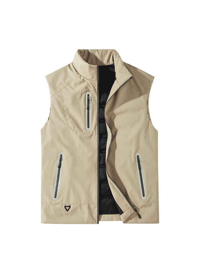 Outdoor Waterproof Windproof Down Sports Running Vest for Students Autumn Winter Training