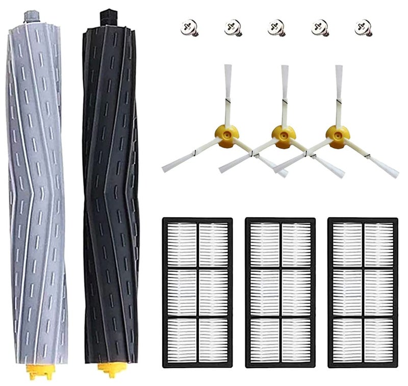 MZY LLC MZY LLC 13 Pack Replacement Parts for iRobot Roomba 800 900 Series 805 860 870 871 880 890 960 980 985 Vacuum Accessories Replenishement Kit with 1 Debris Extractor 3 Filters 3 Side Brushes  Screws 