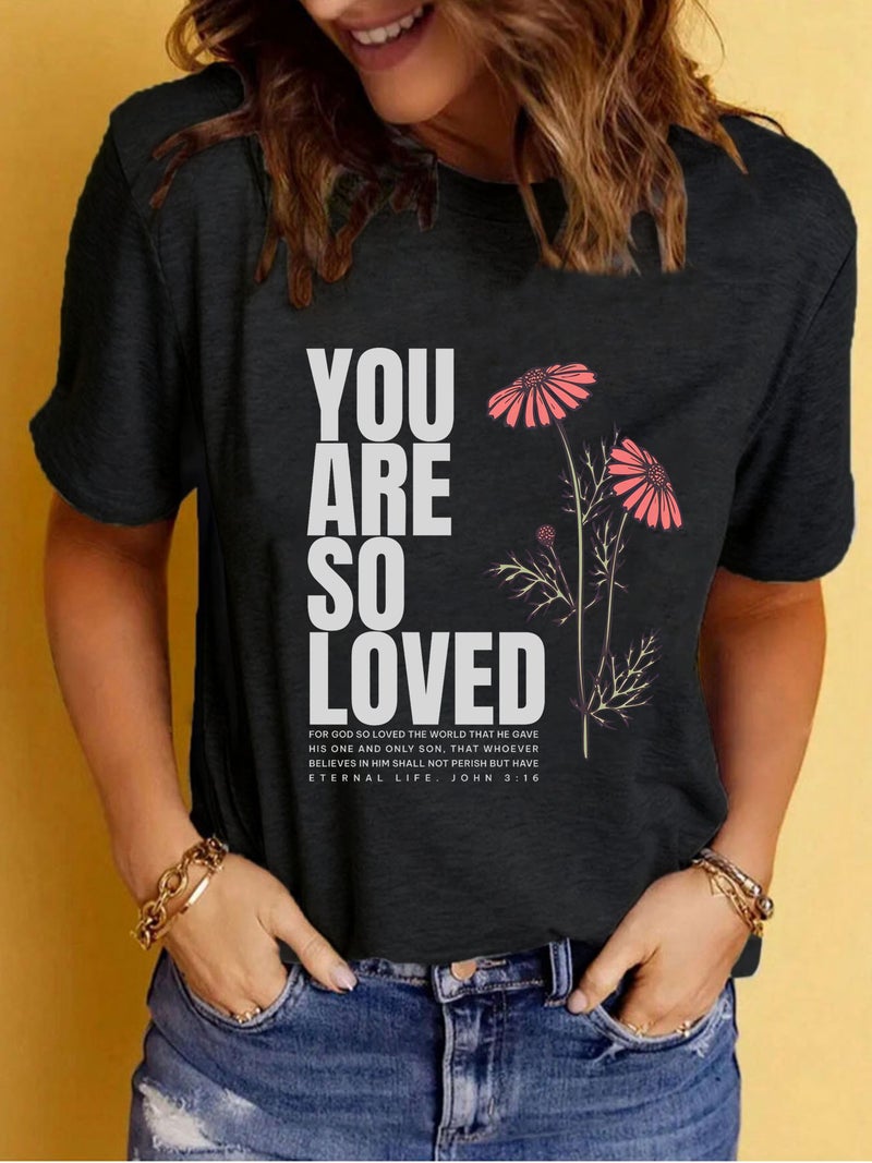 Summer Women'S Clothing Pattern Printing Round Neck Short Sleeve T-Shirt Casual Fashion Explosion T-Shirt - Image 4