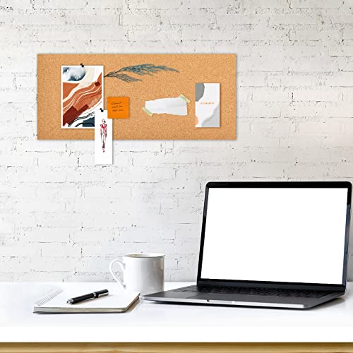 Aitakatta 17x8 Cork Board Tiles Bulletin Board, 1/4" Thick Self-Adhesive Cork Boards for Walls, Cork Tiles Vision Board for Home, Office, School, Bulletin Board Decorations(6mm,2pc) - Image 4