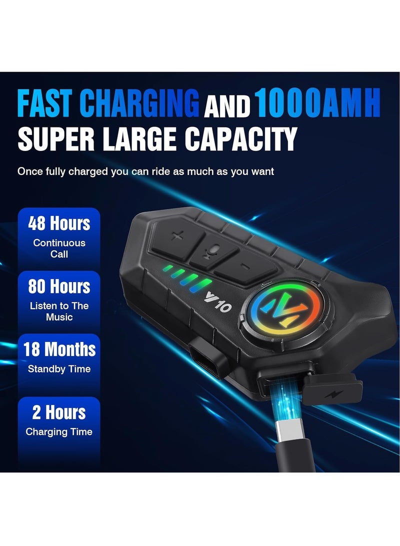 AL RAID Motorcycle Helmet Speakers High Battery Life Helmet Headphone IPX6 Automatic Answer/Call Music Control/Intelligent Noise/Wake up Siri, 2 Different Types of Mic - Compatible with All Helmets - Image 3