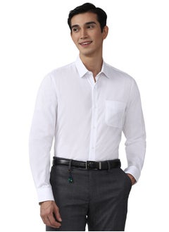 Peter England Peter England Men's Solid Regular Fit Shirt (PESFMNUB574547_White 42)  - Image 1