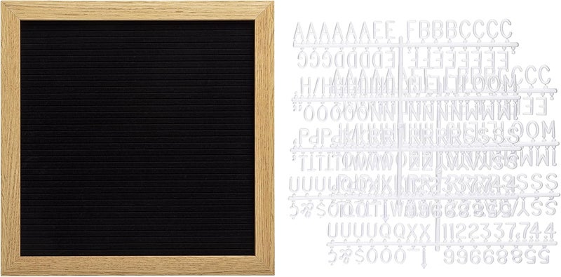 pearhead Natural Wood And Black Felt Classic Letter Board Set, Includes 294 White Letters, Modern Reusable Message Board, Gender Neutral Photo Prop, Nursery And Home Decor, 10" x 10" - Image 2