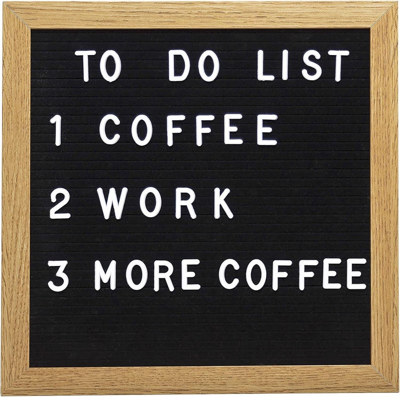 pearhead Natural Wood And Black Felt Classic Letter Board Set, Includes 294 White Letters, Modern Reusable Message Board, Gender Neutral Photo Prop, Nursery And Home Decor, 10" x 10" - Image 1