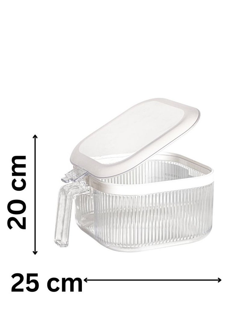 فلوسوفت صندوق تخزين شفاف مصنوع من الأكريليك مع غطاء قابل للفتح ومقبض سعة 1100 مل. - Image 2