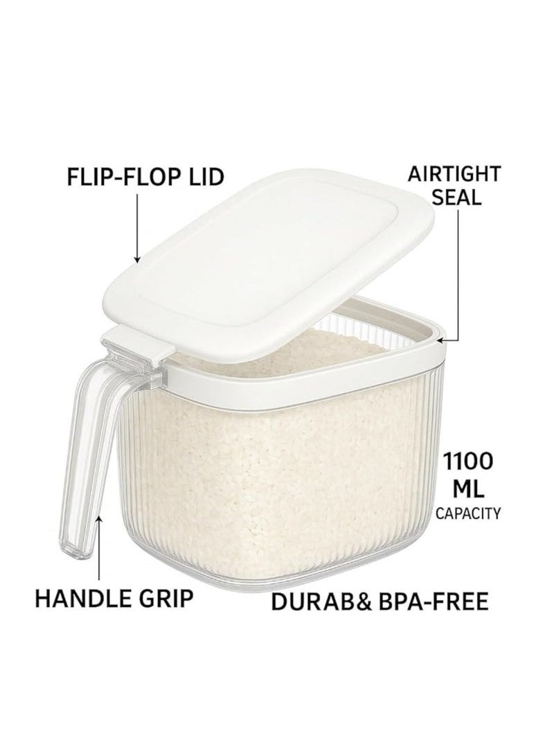 فلوسوفت صندوق تخزين شفاف مصنوع من الأكريليك مع غطاء قابل للفتح ومقبض سعة 1100 مل. - Image 3