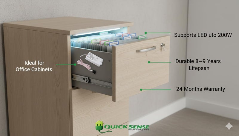 Quick Sense (Qs-WR02) Smart IR Sensor for Auto On/Off Cabinet & Wardrobe Lights | Infrared Motion Sensor for Automatic Door Opening & Closing | 5A Rated Load | White - Image 5