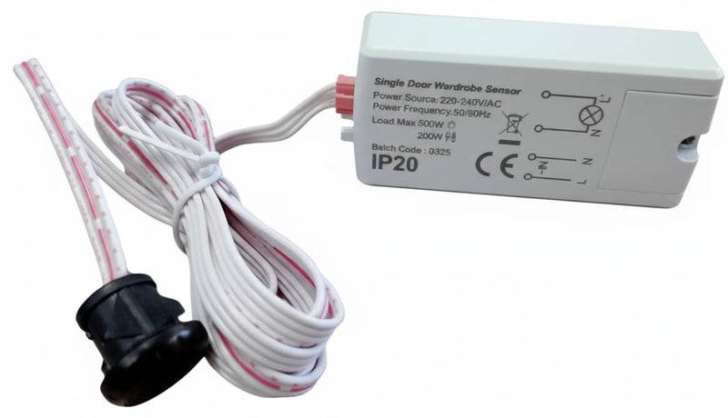 Quick Sense (Qs-WR02) Smart IR Sensor for Auto On/Off Cabinet & Wardrobe Lights | Infrared Motion Sensor for Automatic Door Opening & Closing | 5A Rated Load | White - Image 1