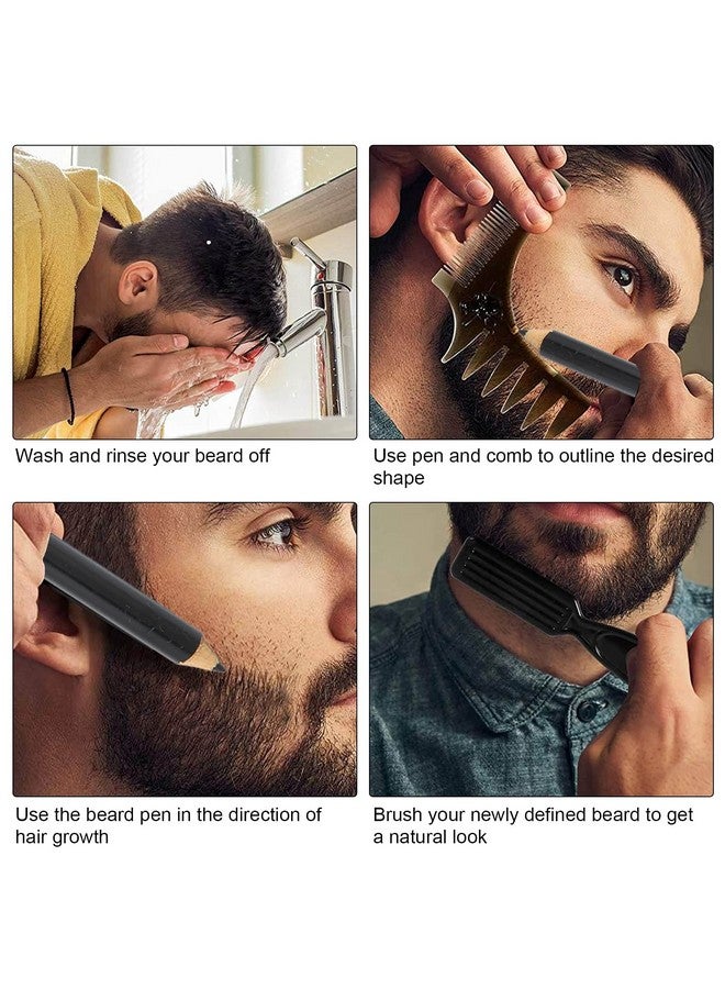YOSOO Barber Pencil Professional Beard Pencil Filler For Men Hairdressing Pen Hairline Pencil Beard Shaping Tool (Black) - Image 3