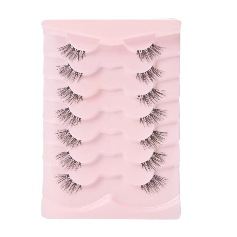 Onlyall Half Eyelashes Corner Lashes Natural Lashes Half Lashes Wispy End Lashes Corner Eyelashes 3/4 Lashes Clear Band Lashes 7 Pairs C03 (6MM-15MM) - Image 3