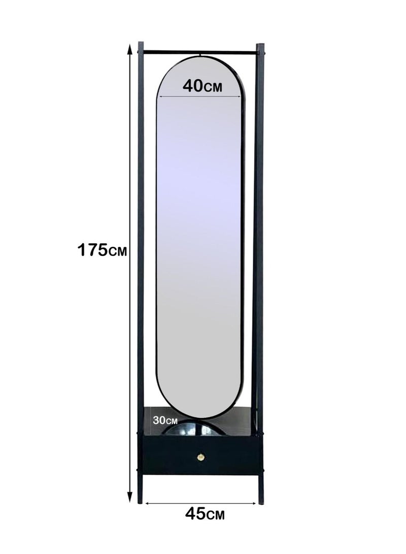 Living Floor Full Length Mirror with Holder 175*40*45cm - Image 2
