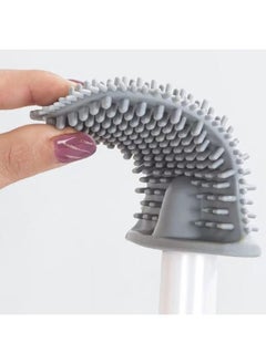 Generic Silicone Toilet Brush, Deep Cleaning Bathroom Brush with Long Non-Slip Handle and Flexible Bristles Wall-Mounted Anti-Drip Quick Dry Toilet Brush for Bathroom Toilet  - Image 3