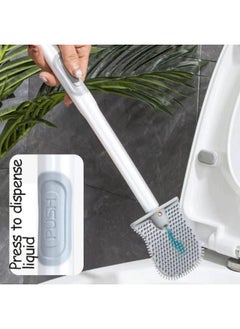 Generic Silicone Toilet Brush, Deep Cleaning Bathroom Brush with Long Non-Slip Handle and Flexible Bristles Wall-Mounted Anti-Drip Quick Dry Toilet Brush for Bathroom Toilet  - Image 4