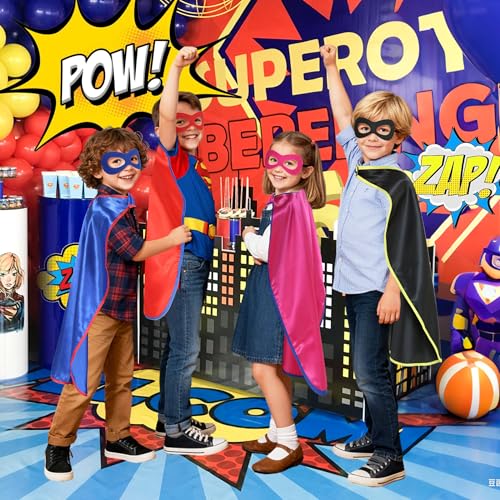 D.Q.Z DQZ Superhero Capes and Masks for Kids 16 Set Boys Super Hero Party Favor Costume 3 years old Girls Gifts Birthday Toys Multicolor - Image 5