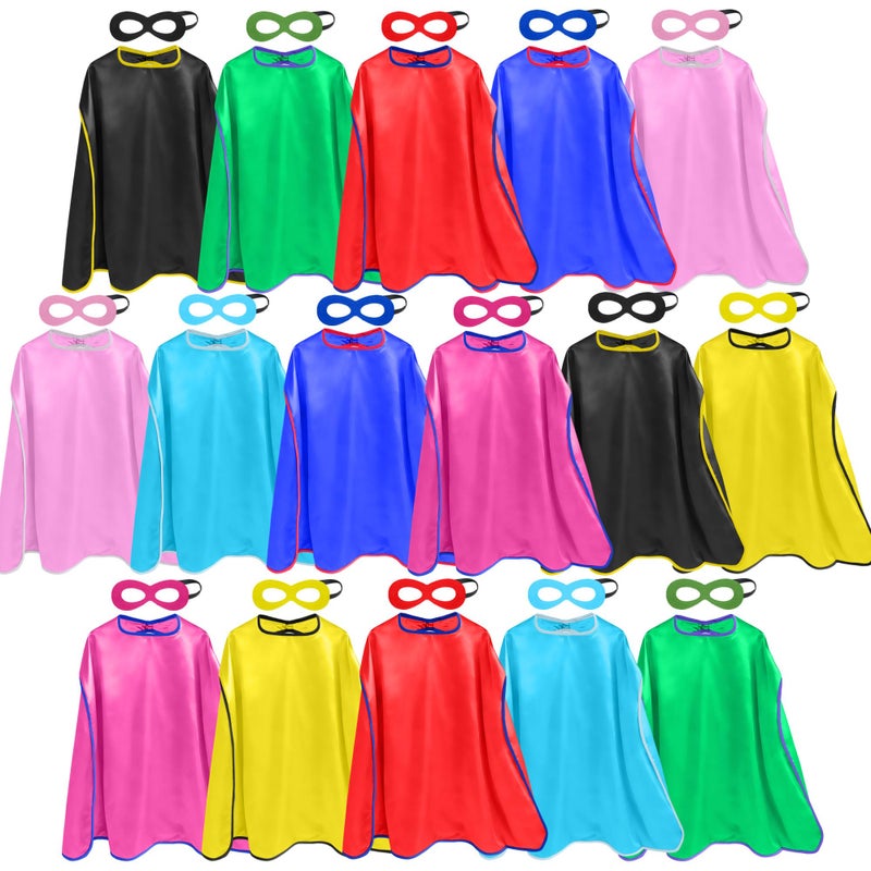 D.Q.Z DQZ Superhero Capes and Masks for Kids 16 Set Boys Super Hero Party Favor Costume 3 years old Girls Gifts Birthday Toys Multicolor - Image 3