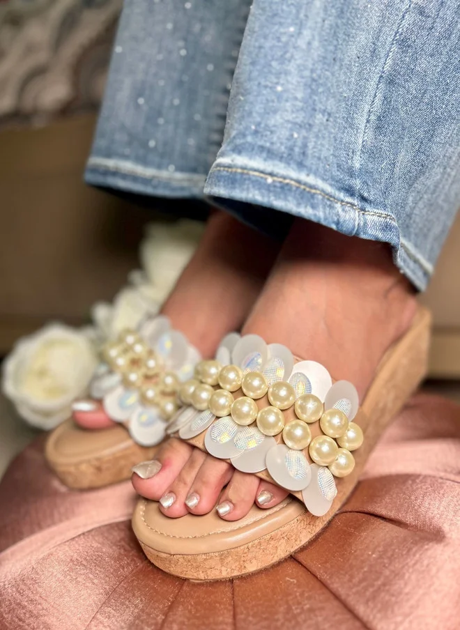 Sandal Stories SANDAL STORIES Embellished PU Wedge Sandals