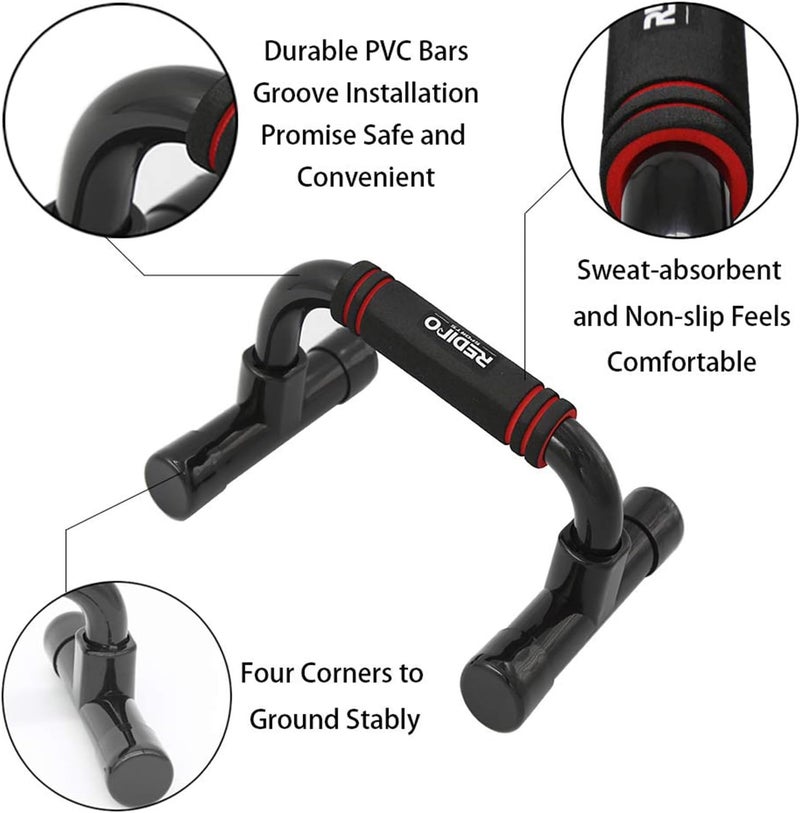Redipo Push Up Bars Strength Training - Workout Stands With Ergonomic Push-up Bracket Board with Anti-Slip Sturdy Structure Portable for Home Fitness Training, Push Up Stands Handle for Floor Workouts - Image 3