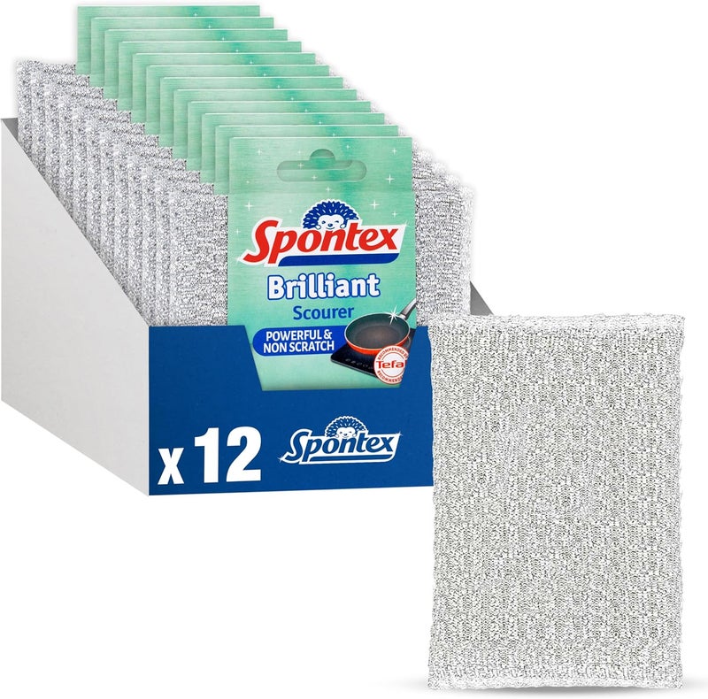 Spontex Brilliant Non-Scratch Scourer Pads - Pack of 12 - Image 1