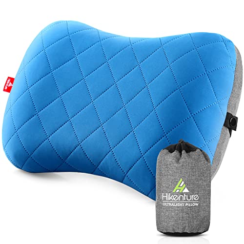 Hikenture Ultralight Inflatable Washable Pillow with Removable Cover for Neck Lumber Support - Upgrade Backpacking Pillow for Camping, Travel, Hiking, Backpacking (Blue) - Image 1