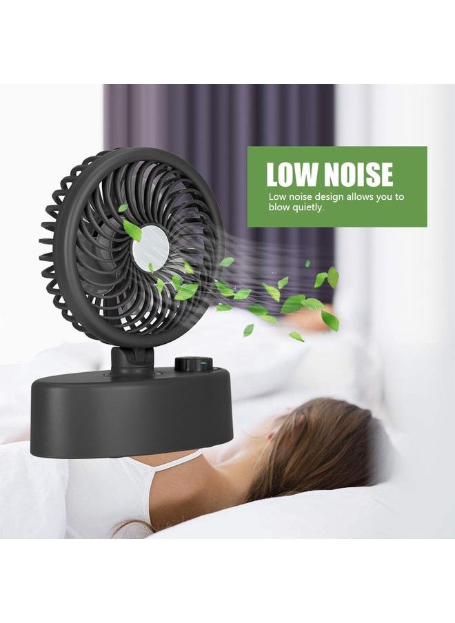 Thoraya Strong Wind Oscillating Fan Indicator Light Stepless Wind Adjustment Rotary Fan Cooling - Black  - Image 2