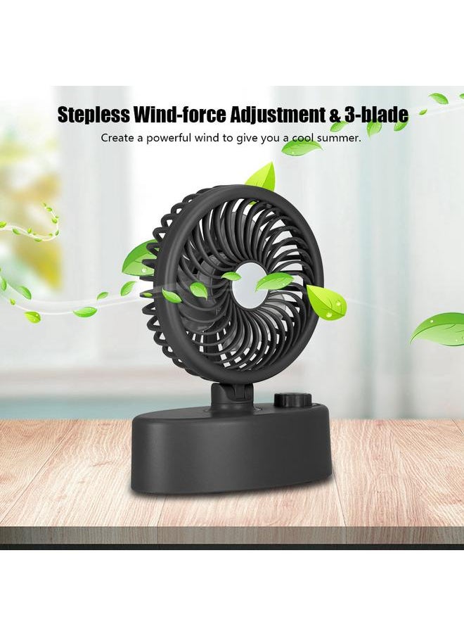 Thoraya Strong Wind Oscillating Fan Indicator Light Stepless Wind Adjustment Rotary Fan Cooling - Black  - Image 5