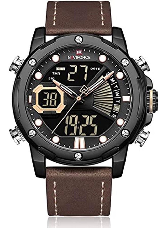 NAVIFORCE Leather Analog+Digital Watch 9172L B-Y-BN - Image 1
