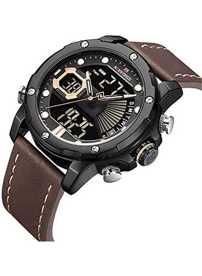 NAVIFORCE Leather Analog+Digital Watch 9172L B-Y-BN - Image 2