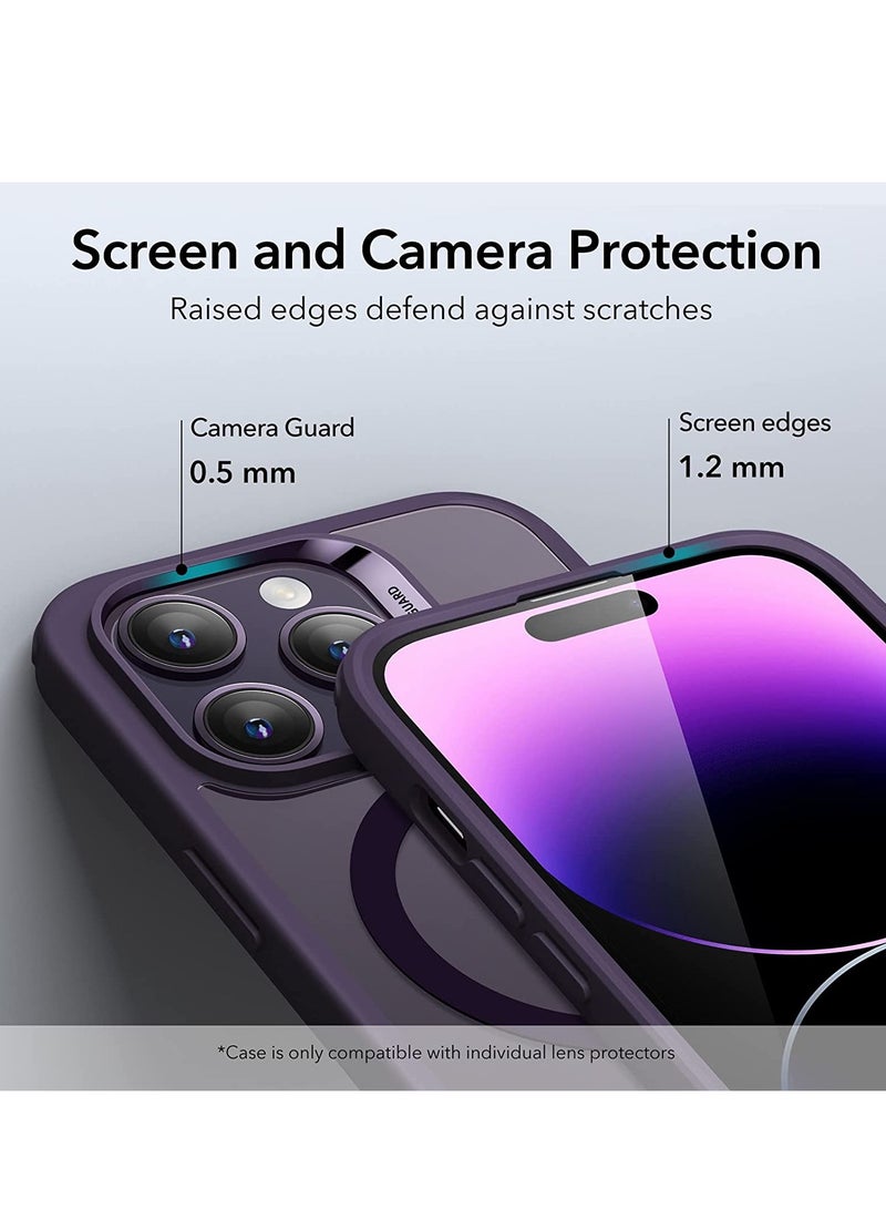 iPhone 14 Pro Max Case, MagSafe Phone Case Supports Magnetic Wireless Charging, Shockproof Military-Grade Protection, Smooth Grip, Classic Hybrid Cover for iPhone 14 Pro Max, Clear Purple  - Image 4