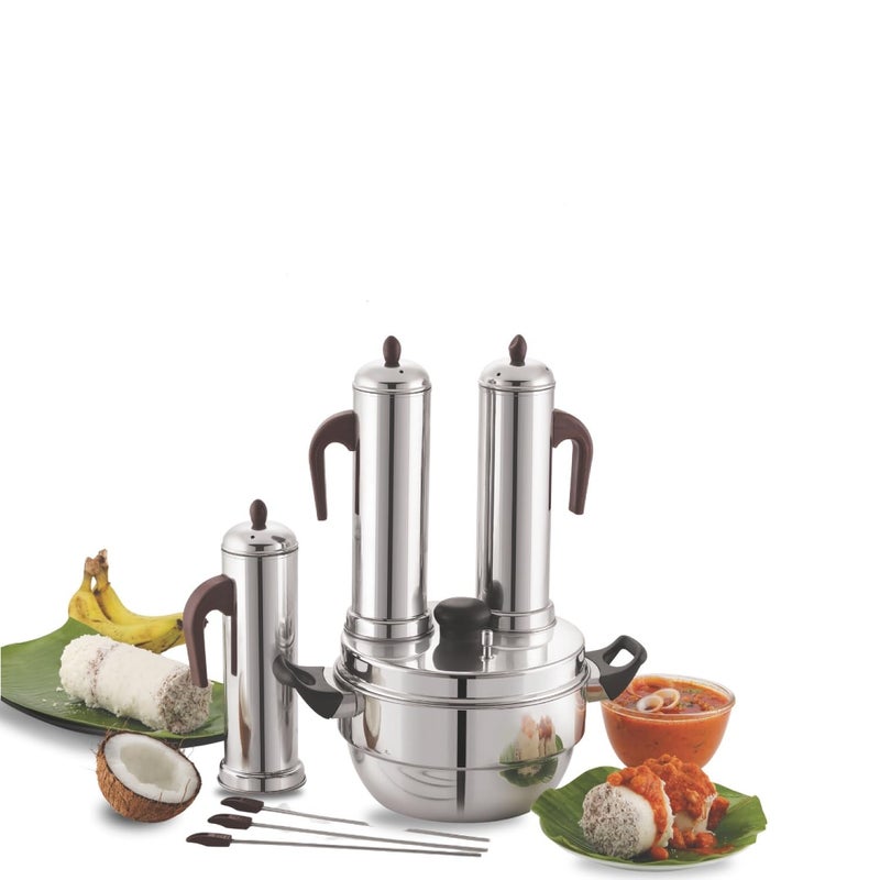 JVL صانع البوتو الفولاذي المقاوم للصدأ JVL (فولاذ مقاوم للصدأ، 3 شموع بوتو) - Image 1