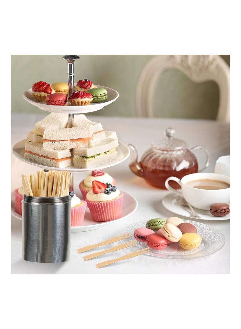 Zikra Natural Bamboo Mini Forks - 1000 PCS Disposable Blunt End Appetizer Forks for Charcuterie Boards, Kids Safe Tiny Toothpicks for Party Fruits and Appetizers. - Image 5