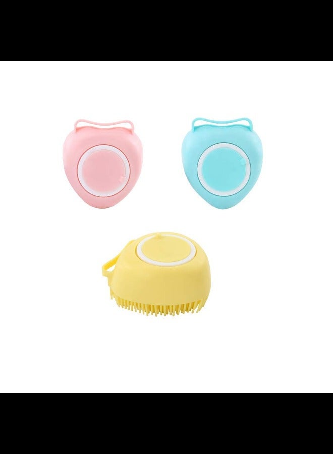 Pet Bath Comb Brush,Hovico 2 in 1 Pet Brush Bath Massage Brush,Soap and Shampoo Dispenser for Daily Grooming, Dog Washing Brush for Long Short Haired Dogs and Cats(3Pcs)  - Image 1