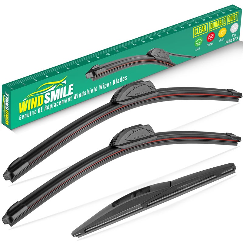 WINDSMILE 26" 15" 10" Windshield Wiper Blades Replacement for Mazda CX50 CX-50 2023 2024 2025 Premium All Weather Front Rear Wipers Set - OEM Quality (Pack of 3) - Image 1