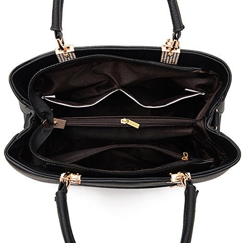 Dreubea Womens Handbag Tote Shoulder Purse Leather Crossbody Bag - Image 4