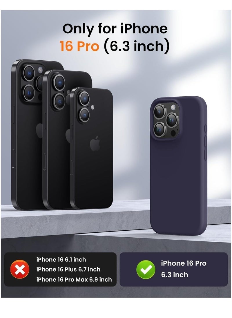 JAJEEK "Premium Soft Liquid Silicone Case for iPhone 16 Pro – Silky Soft Touch Full-Body Protective Bumper (Dark Purple)" - Image 2